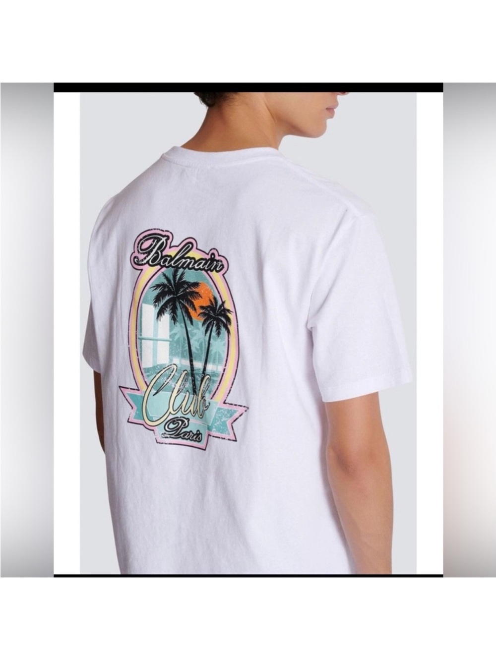 Balmain club paris white tropical t-shirt size xl
